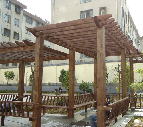 户外大型防腐木廊架花架