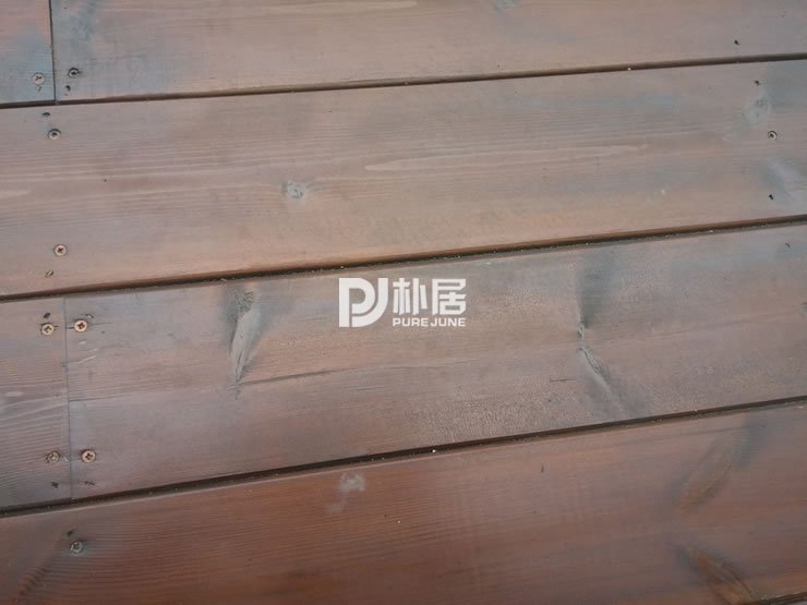 防腐木地板近景实拍照片
